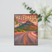 ヘレアカラナショナルパークマウイロードボルケーノヴィンテージ ポストカード (スタンド正面)