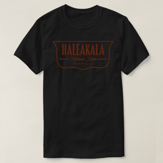 ヘレアカラ国立公園シールドブラウン Tシャツ (デザイン正面)