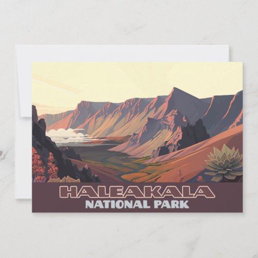 ヘレアカラ国立公園マウイ火山クレーター 招待状 (正面)