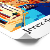 ヘレスデラフロンテラスペイン旅行イラストレーション ポスター (角)