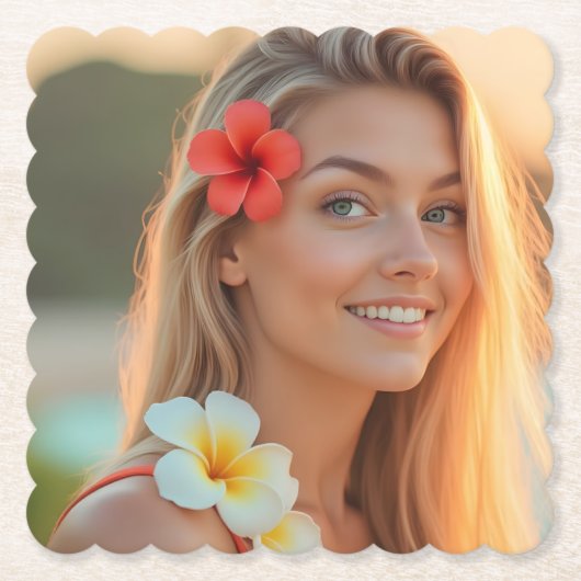 ヘレナのトロピカルエスケープ：ビーチサイドブリス ペーパーコースター (正面)