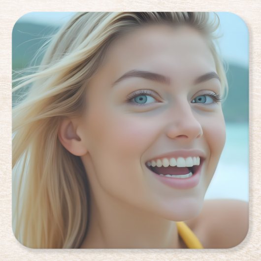 ヘレナのパラダイス：海岸夢 スクエアペーパーコースター (正面)