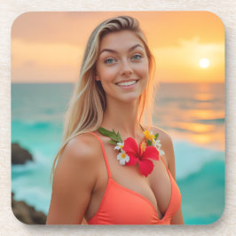 ヘレナの海ささやき：静かな流儀プラスチック コースター