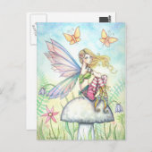 ヘレナズガーデンフェアリーとバタフライポストカード ポストカード (正面/裏面)