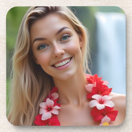 ヘレナチェバリエ:ハワイアンパラダイスプラスチック コースター (正面)