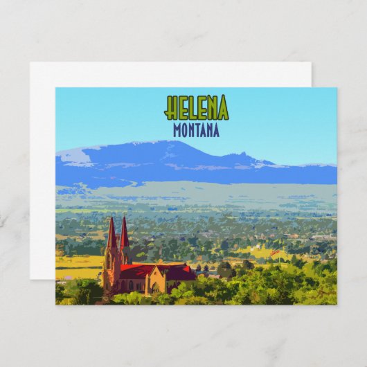 ヘレナモンタナスリーピングジャイアントマウンテンズフラットカード (正面/裏面)