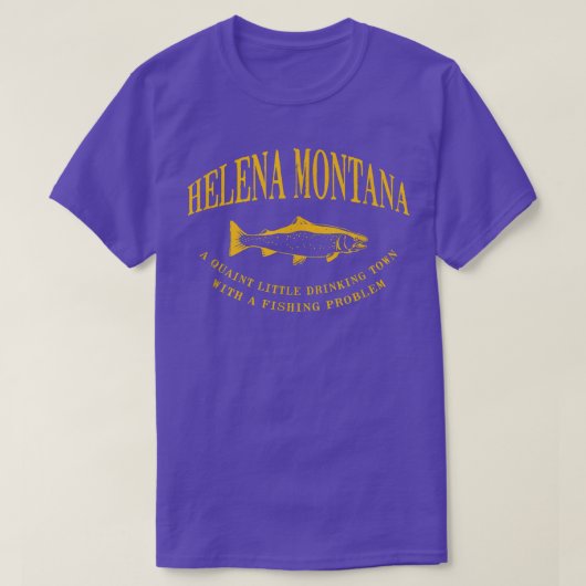 ヘレナモンタナレージュタウンと魚釣り Tシャツ (デザイン正面)