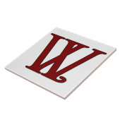 ヘレナ文字W (赤モノグラムタイル) タイル (側面)