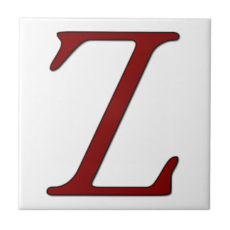 ヘレナ文字Z （赤モノグラムタイル） タイル