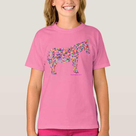 ヘレナ紙モザイクホースTシャツ Tシャツ (正面)