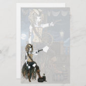 "ヘレナ"の空の海賊船の月の妖精の文房具 便箋 (正面/裏面)