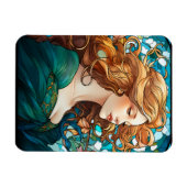 ヘレナ – ダーク・ブロンド・ウーマンアールヌーボースタイル マグネット (横)