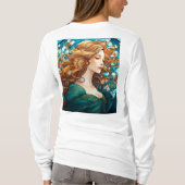 ヘレナ – ダーク・ブロンド・ウーマンアールヌーボースタイル Tシャツ (裏面)