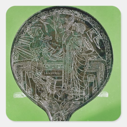 ヘレネーをパリスに後を追説得するアフロディテ スクエアシール (正面)