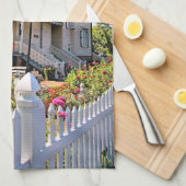 ヘレフォードインレットライトハウスニュージャージー茶タオル キッチンタオル (四つ折り)