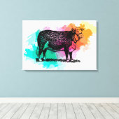 ヘレフォードキャトル キャンバスプリント (インサイチュ (ウッドフロア))