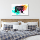 ヘレフォードキャトル キャンバスプリント (インサイチュ (寝室))