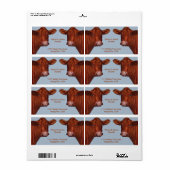 ヘレフォードビーフカップル：オリジナル油パステルアート ラベル (フルシート)