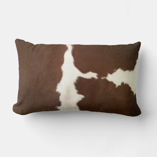 ヘレフォードブラウンとホワイトコフェイクウィドランバー ランバークッション (正面)