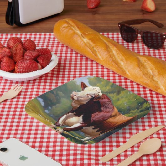 ヘレフォードブル ペーパープレート (ピクニック)