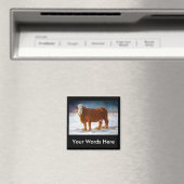 ヘレフォード牛の牛:パステルアート マグネット (インサイチュ (食洗機))