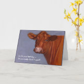 ヘレフォード・ビーフ・カウー:気にお前の誕生日は? カード (黄色い花)