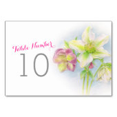 ヘレボア白結婚ピンクのテーブル番号 テーブルナンバー (裏面)