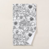 ヘレボレスの白黒 バスタオルセット (ハンドタオル)