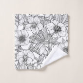 ヘレボレスの白黒 バスタオルセット (ウォッシュタオル)