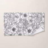 ヘレボレスの白黒 バスタオルセット (ハンドタオル)