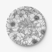 ヘレボレスの白黒 ペーパープレート (正面)