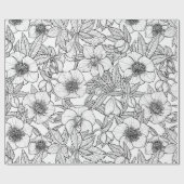 ヘレボレスの白黒 ラッピングペーパー (フラット)