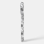 ヘレボレスの白黒 iPhoneケース (左側面)