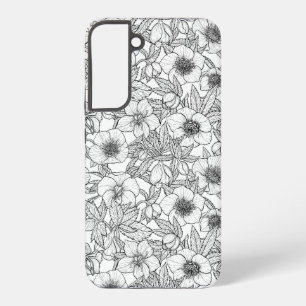 ヘレボレスの白黒 SAMSUNG GALAXY S22+ケース