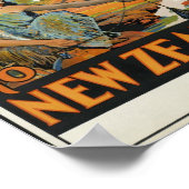 ヘレマイニュージーランドレトロな旅行アートへようこそ ポスター (角)