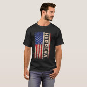 ヘレラ姓シャツヘレラ名アメリカ国旗 Tシャツ (正面フル)