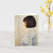 ヘレンのクリムトのメッセージカードのグスタフのクリムトのポートレート カード (黄色い花)