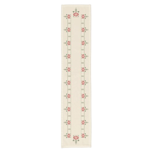 ヘレンの養育関係のばら色のフリーズのステンシル ショートテーブルランナー (正面)