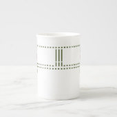 ヘレンの養育関係の"ばら色のフリーズ"のステンシルパターン ボーンチャイナマグカップ (正面)