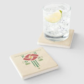 ヘレンの養育関係の"ばら色のフリーズ" ストーンコースター (横)