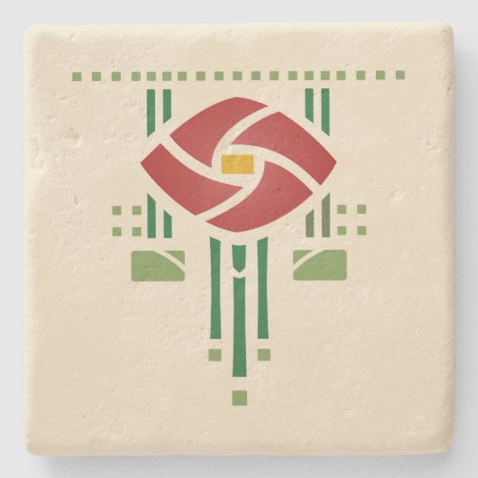 ヘレンの養育関係の"ばら色のフリーズ" ストーンコースター (正面)