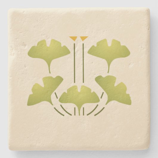 ヘレンの養育関係の"イチョウ" ストーンコースター (正面)