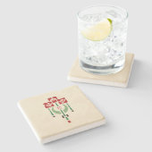 ヘレンの養育関係の"ペンダントは上がりました" ストーンコースター (横)