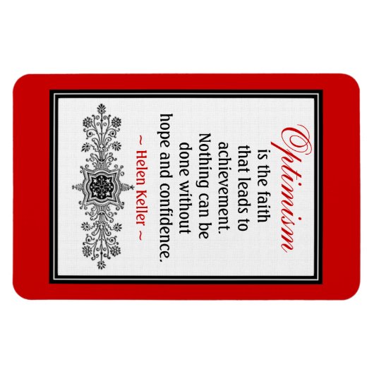 ヘレンやる気を起こさせるケラー引用文マグネット：楽観主義 マグネット (横)