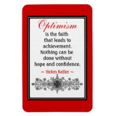 ヘレンやる気を起こさせるケラー引用文マグネット：楽観主義 マグネット (縦)