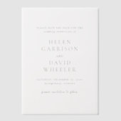 ヘレンクラシックエレガントな結婚式の日付を保存 ベラム紙招待状 (正面)