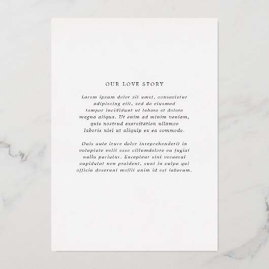 ヘレンクラシックエレガントな結婚式の日付を保存 箔招待状 (裏面)