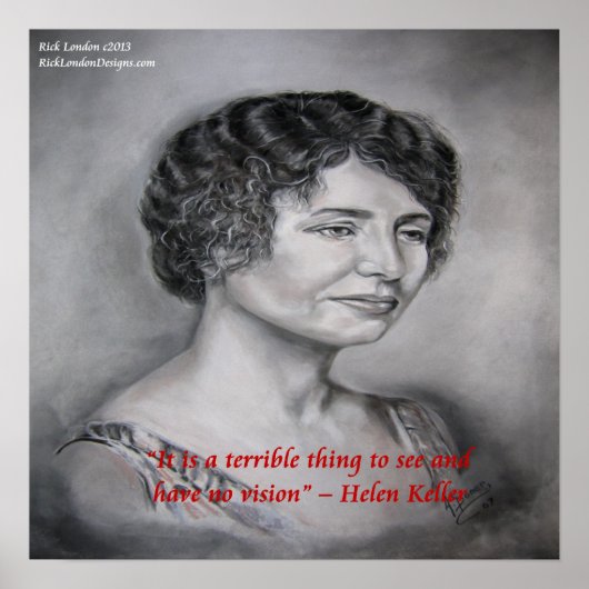 ヘレンケラーサイトW/Oビジョンウィズウィズダム引用文ポスター ポスター (正面)