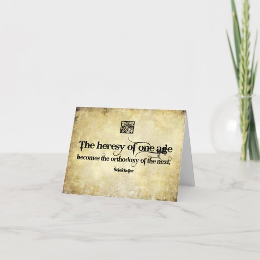 ヘレン感動的ケラー引用文ヘレジー サンキューカード (正面)