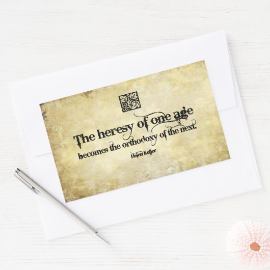 ヘレン感動的ケラー引用文ヘレジー 長方形シール (封筒)